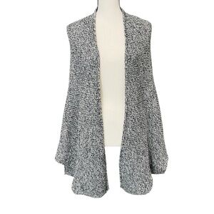 ASTR Grey Women's Open Shrug Front Knit Sweater - Black and White